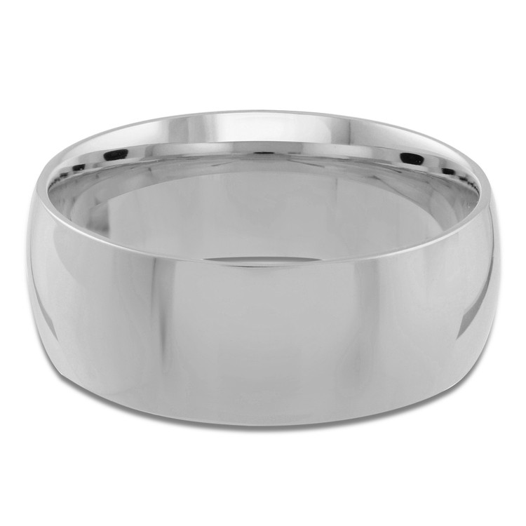 8 MM Comfort Fit Classic Mens Wedding Band in White Gold (MDVBC0002-8MM-W)