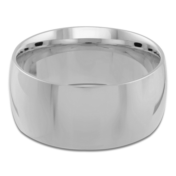 10 MM Comfort Fit Classic Mens Wedding Band in White Gold (MDVBC0002-10MM-W)