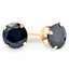 1 CTW Round Blue Sapphire 4-Prong Solitaire Stud Earrings in 14K Yellow Gold (MDR130058)
