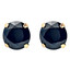 1 CTW Round Blue Sapphire 4-Prong Solitaire Stud Earrings in 14K Yellow Gold (MDR130058)