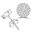 2/3 CTW Round Diamond Cluster Cushion Halo Stud Earrings in 14K White Gold (MDR210069)