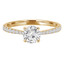4/5 CTW Round Diamond Hidden Halo Solitaire with Accents Engagement Ring in 14K Yellow Gold (MD220244)
