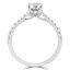 7/8 CTW Round Diamond Hidden Halo Solitaire with Accents Engagement Ring in 14K White Gold (MD220246)
