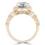 7/8 CTW Round Diamond Vintage Floral Halo Engagement Ring in 14K Yellow Gold (MD220251)