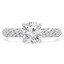 1 1/2 CTW Round Diamond Twisted Solitaire with Accents Engagement Ring in 14K White Gold (MD220252)
