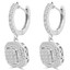 2/3 CTW Round Diamond Double Cushion Halo Drop/Dangle Earrings in 14K White Gold (MDR140115)
