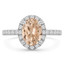 1 4/5 CTW Oval Champagne Morganite Oval Halo Engagement Ring in 14K White Gold (MD220255)