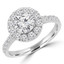 2 CTW Round Diamond Cathedral Halo Engagement Ring in 14K White Gold with Accents (MD220280)