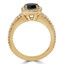 2 1/4 CTW Round Black Diamond Split-Shank Halo Engagement Ring in 14K Yellow Gold (MD220282)