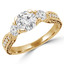 1 3/8 CTW Round Diamond Vintage Three-Stone Engagement Ring in 14K Yellow Gold (MD220284)