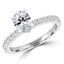 1 1/3 CTW Oval Diamond Hidden Halo Solitaire with Accents Engagement Ring in 14K White Gold (MD200590)