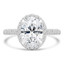 3 2/5 CTW Oval Diamond Vintage Cathedral Oval Halo Engagement Ring in 18K White Gold (MD220288)