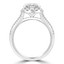 2 1/2 CTW Cushion Diamond Cathedral Three-row Cushion Halo Engagement Ring in 18K White Gold (MD220291)