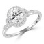 1 1/5 CTW Oval Diamond Vintage Cathedral Oval Halo Engagement Ring in 18K White Gold (MD220292)
