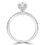 1 3/5 CTW Pear Diamond Knife-edge Hidden Halo  Solitaire with Accents Engagement Ring in 18K White Gold (MD220294)