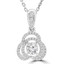 1/2 CTW Round Diamond Floral Halo Pendant Necklace in 18K White Gold (MD220298)