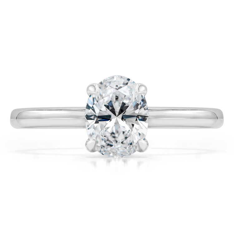 1 CT Oval Diamond 4-Prong Solitaire Engagement Ring in 14K White Gold (MD220308)