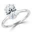 1 CT Oval Diamond 4-Prong Cathedral Solitaire Engagement Ring in 14K White Gold (MD220309)