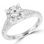 1 1/2 CTW Round Diamond 4-Prong Split-Shank Cathedral Solitaire with Accents Engagement Ring in 14K White Gold (MD220310)