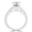 1 1/2 CTW Round Diamond 4-Prong Split-Shank Cathedral Solitaire with Accents Engagement Ring in 14K White Gold (MD220310)