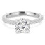 1 CTW Round Diamond Hidden Halo Solitaire with Accents Engagement Ring in 14K White Gold (MD220312)