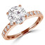4/5 CTW Round Diamond 4-Prong Solitaire with Accents Engagement Ring in 14K Rose Gold (MD220316)