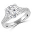 2 3/4 CTW Round Diamond 2-Row Split-Shank Cathedral Solitaire with Accents Engagement Ring in 14K White Gold (MD220319)
