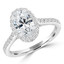 2 1/20 CTW Oval Diamond Claw Prongs Cathedral Oval Halo Engagement Ring in 14K White Gold with Hidden Halo (MD220329)