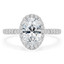 2 1/20 CTW Oval Diamond Claw Prongs Cathedral Oval Halo Engagement Ring in 14K White Gold with Hidden Halo (MD220330)