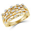 1/4 CTW Round Diamond Five-Row Cocktail Ring in 14K Yellow Gold (MDR140122)