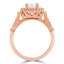 5/8 CTW Round Diamond Floral Vintage Halo Engagement Ring in 14K Rose Gold with Accents (MD220331)