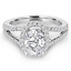 1 1/2 CTW Oval Diamond Split-Shank Oval Halo Engagement Ring in 14K White Gold with Accents (MD220333)