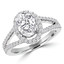 1 1/2 CTW Oval Diamond Split-Shank Oval Halo Engagement Ring in 14K White Gold with Accents (MD220333)