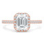 1 2/5 CTW Emerald Diamond Cathedral Cushion Halo Engagement Ring in 14K Rose Gold with Accents (MD220337)