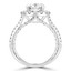 3 1/2 CTW Oval Diamond Two-Row Oval Halo Engagement Ring in 18K White Gold with Accents (MD220340)