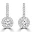 1 3/5 CTW Round Diamond Halo Drop/Dangle Earrings in 18K White Gold (MD220349)