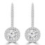 1 1/4 CTW Round Diamond Halo Drop/Dangle Earrings in 18K White Gold (MD220351)
