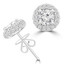 2 1/10 CTW Round Diamond Halo Stud Earrings in 18K White Gold (MD220353)