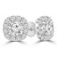 1 3/8 CTW Round Diamond Cushion Halo Stud Earrings in 18K White Gold (MD220354)