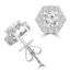 1 3/5 CTW Round Diamond Hexagon Halo Stud Earrings in 18K White Gold (MD220355)