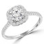 4/5 CTW Round Diamond Cathedral Double Prong Cushion Halo Engagement Ring in 14K White Gold (MD220360)