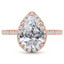 1 1/2 CTW Pear Diamond 5-Prong Pear Halo Engagement Ring in 14K Rose Gold (MD220381)
