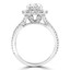 2 1/10 CTW Round Diamond Two-Row Twisted Split-Shank Cathedral Halo Engagement Ring in 14K White Gold with Hidden Accents (MD220383)
