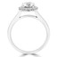 2/3 CTW Round Diamond Cathedral Open Bridge Halo Engagement Ring in 14K White Gold (MD220386)