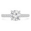 1 1/3 CTW Round Diamond Solitaire with Accents Engagement Ring in 14K White Gold (MD220387)