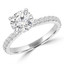 1 1/2 CTW Round Diamond Solitaire with Accents Engagement Ring in 14K White Gold (MD220389)