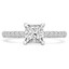 1 1/2 CTW Princess Diamond Solitaire with Accents Engagement Ring in 14K White Gold (MD220391)
