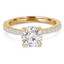 1 1/5 CTW Round Diamond Solitaire with Accents Engagement Ring in 14K Yellow Gold (MD220397)