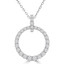 3/4 CTW Round Diamond Circle Pendant Necklace in 14K White Gold (MD220402)