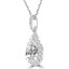 1 1/3 CTW Pear Diamond 3-Prong Pear Halo Pendant Necklace in 18K White Gold (MD220409)